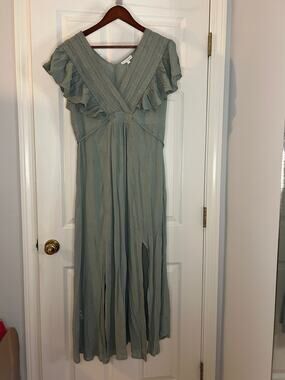 Baltic Born Vera Boho Maxi Dress Womens L Sage Green Crochet Lace NWT